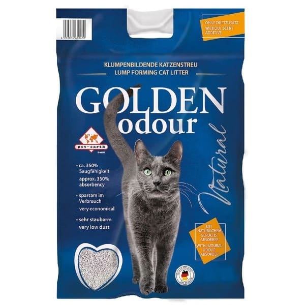 Golden Sensitive Natural kaķu smiltis cementējošas bez aromāta 7 kg